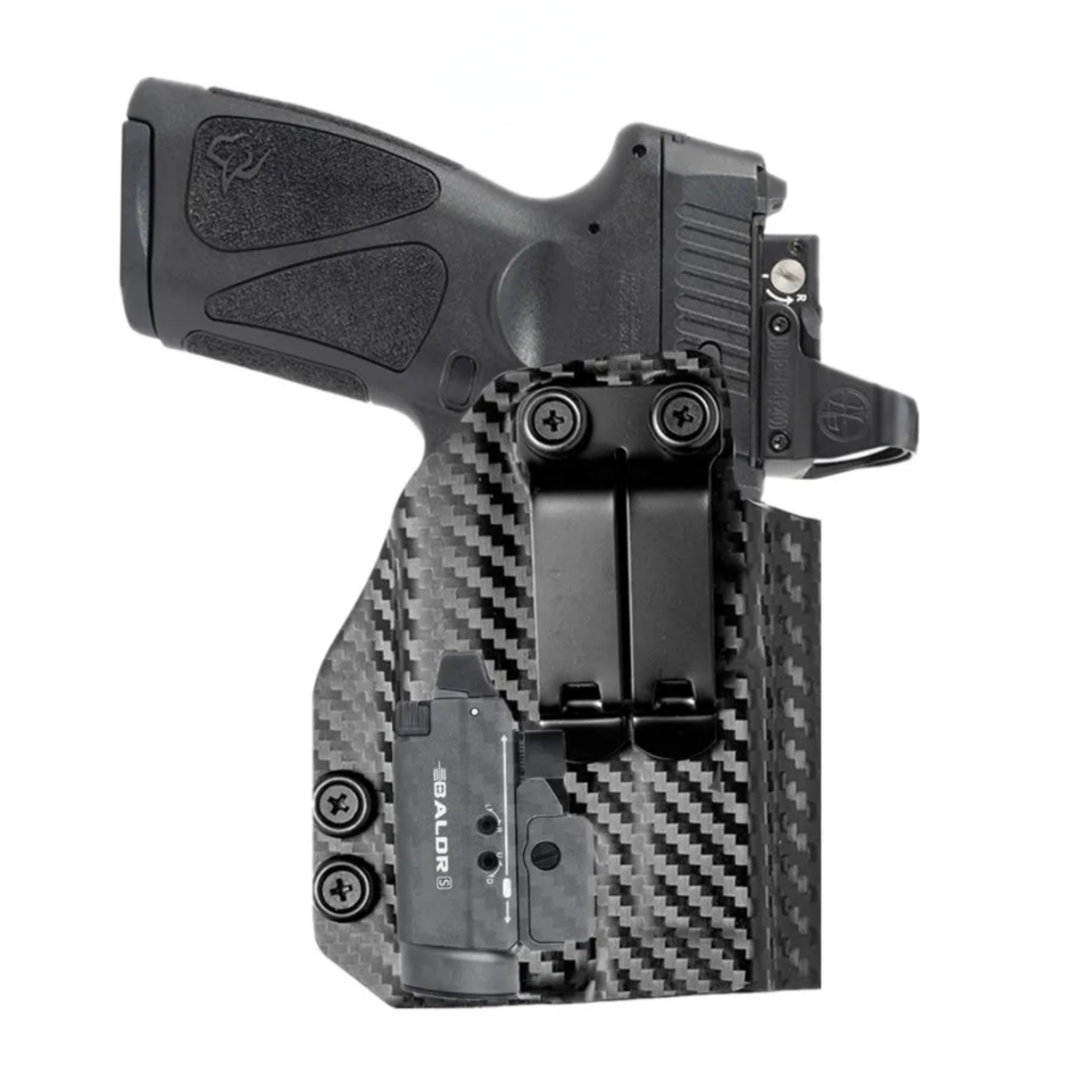 Coldre Velado em Carbono para Taurus G3 TORO com Red Dot e Lanterna