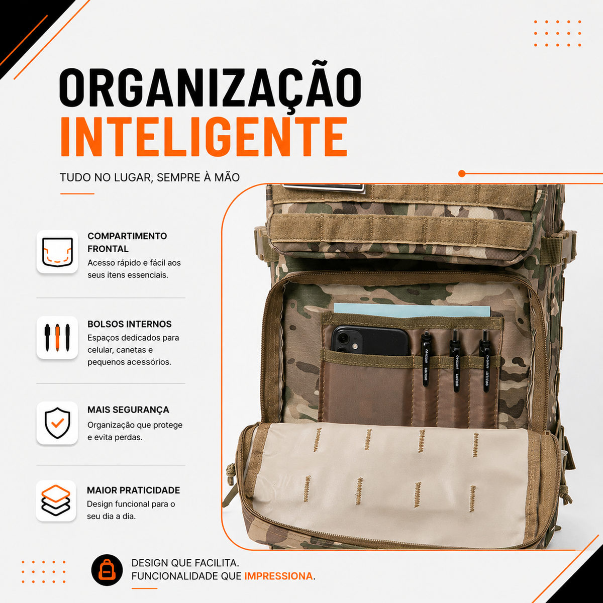 Mochila Tática Recon 50 Litros - Multicam