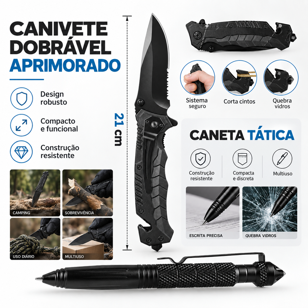 Kit de Sobrevivência Multiuso 12 em 1