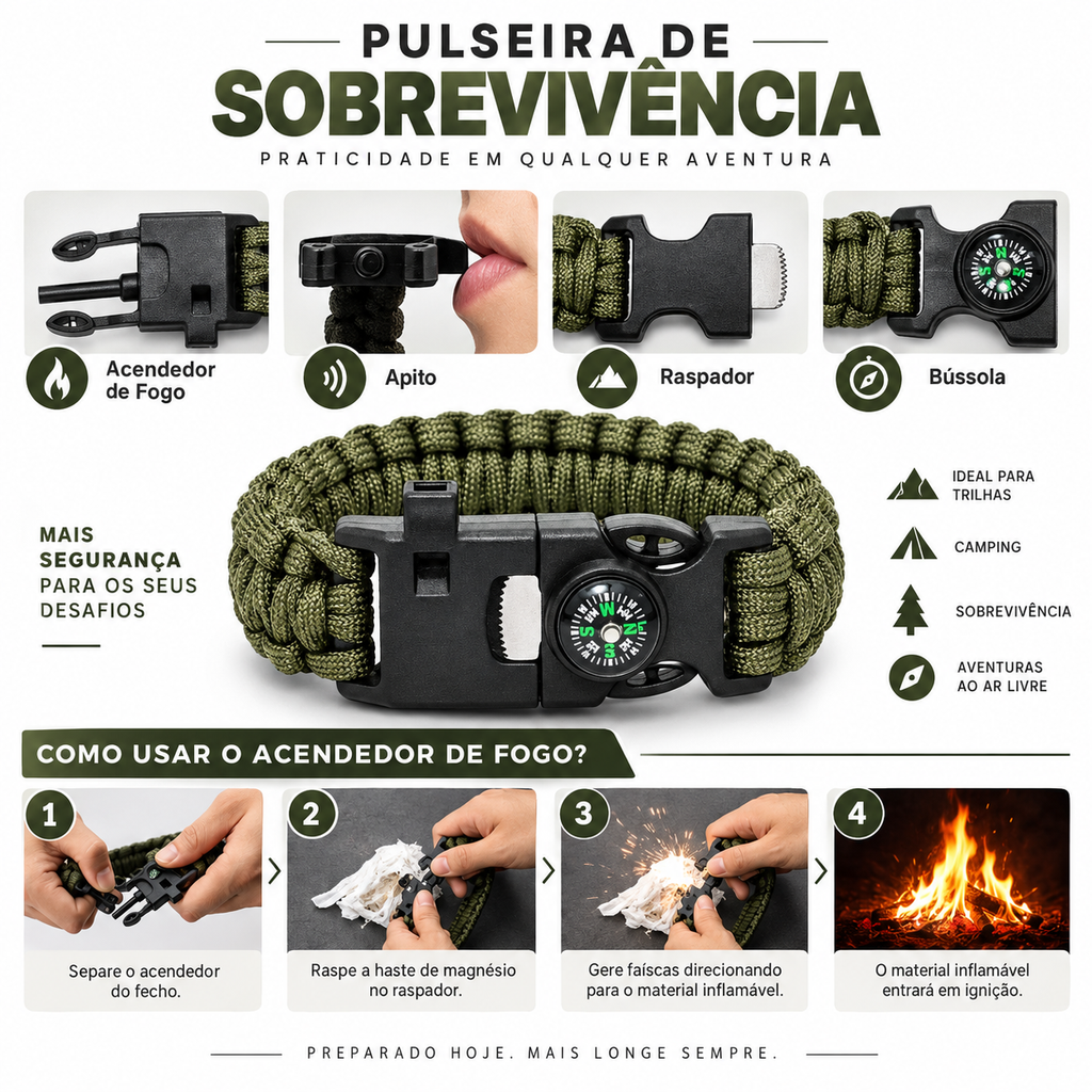 Kit de Sobrevivência Multiuso 12 em 1