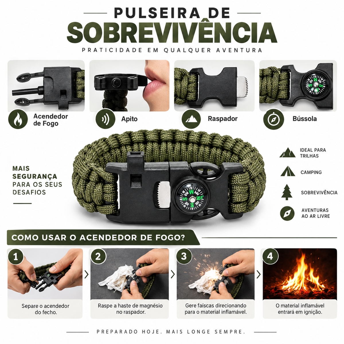 Kit de Sobrevivência Multiuso 12 em 1