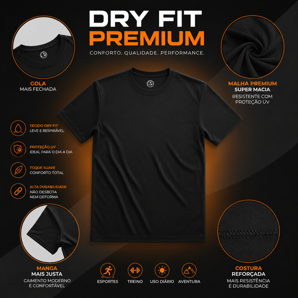 Camiseta Dry Fit Premium Confiança no Calibre