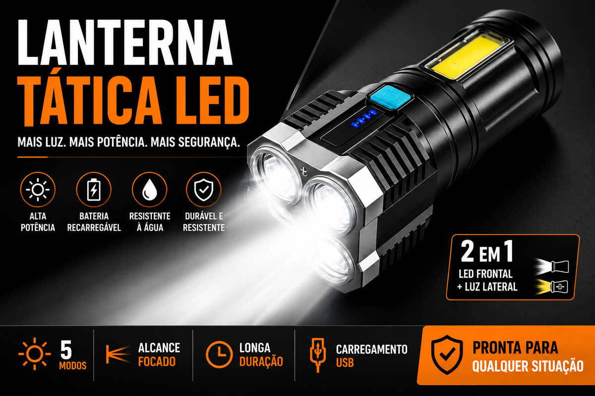 Lanterna Tática Recarregável Operação
