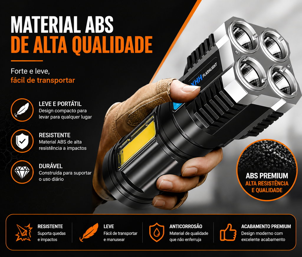 Lanterna Tática Recarregável Operação