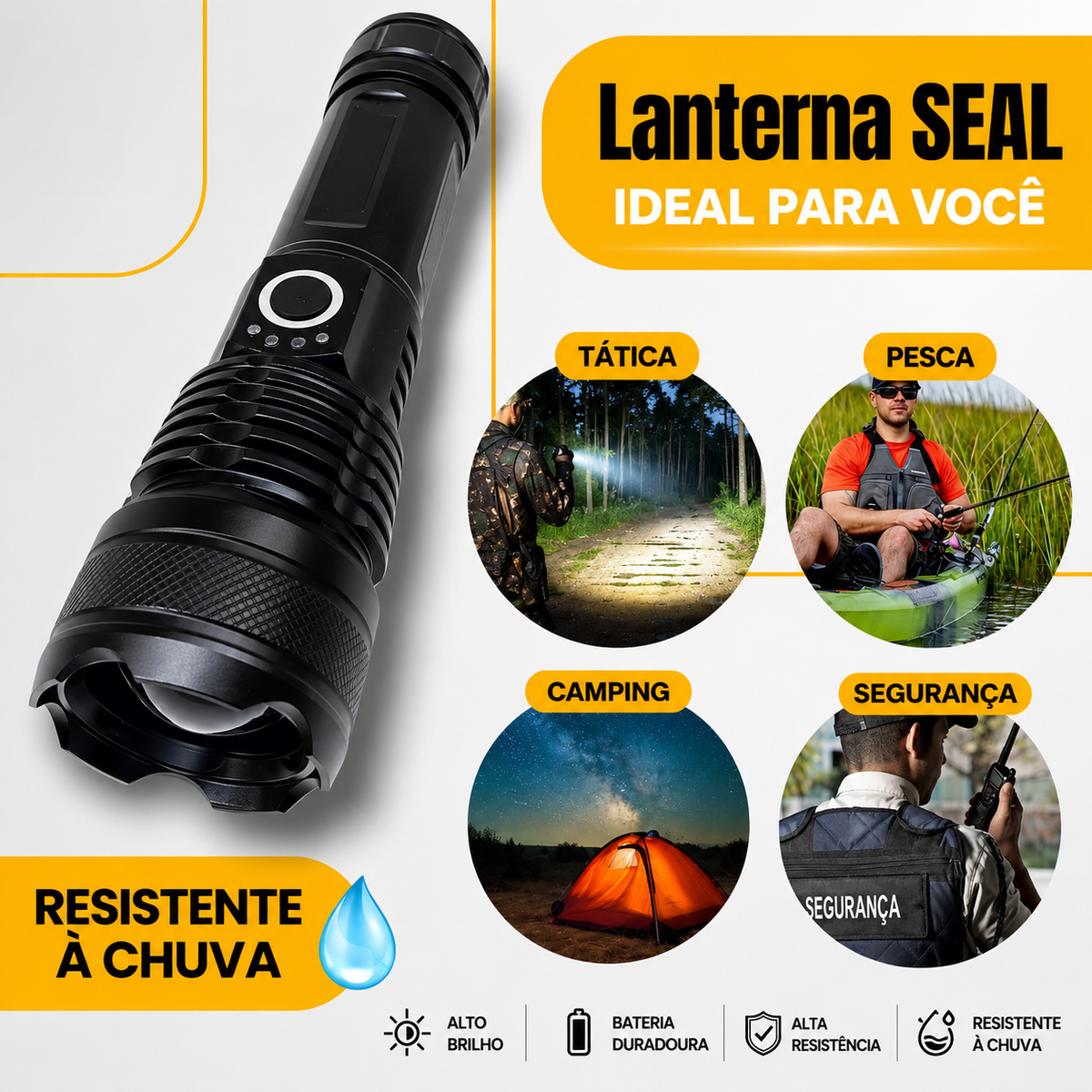 Lanterna Tática Recarregável Naval