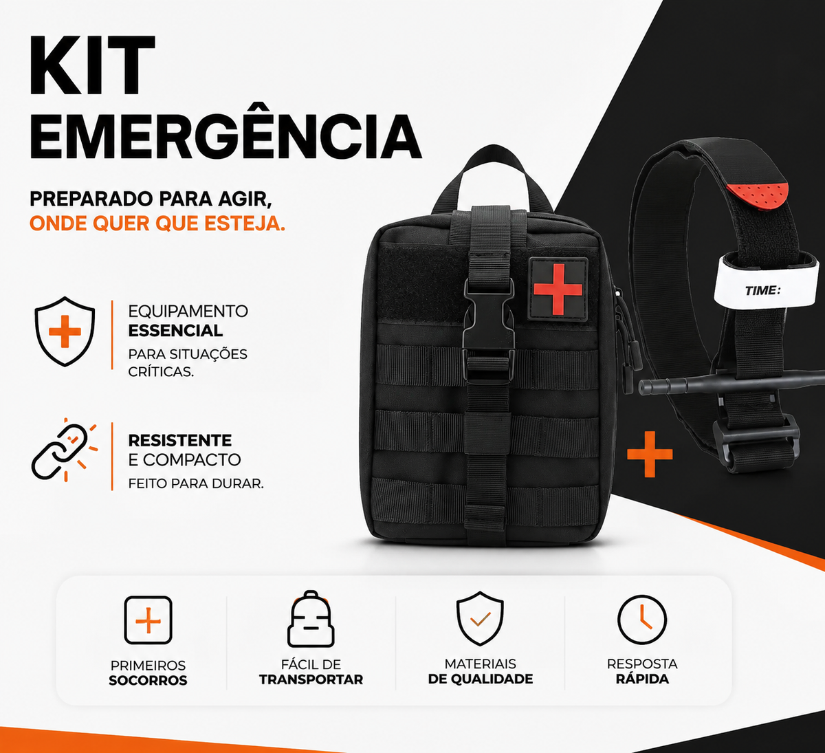 Bolsa APH de Primeiros Socorros + Torniquete 95 cm