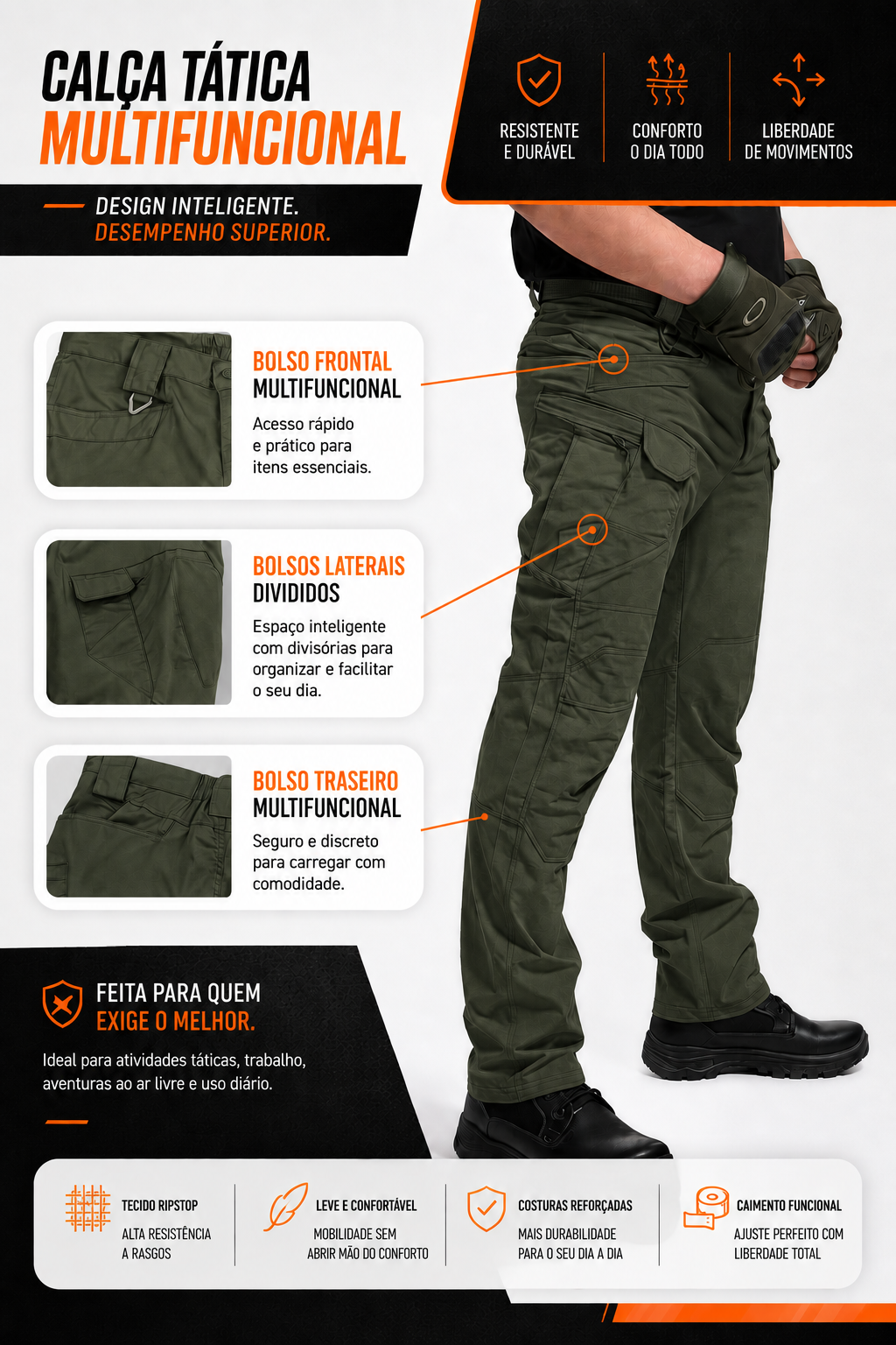 Calça Tática Missão - Verde Oliva