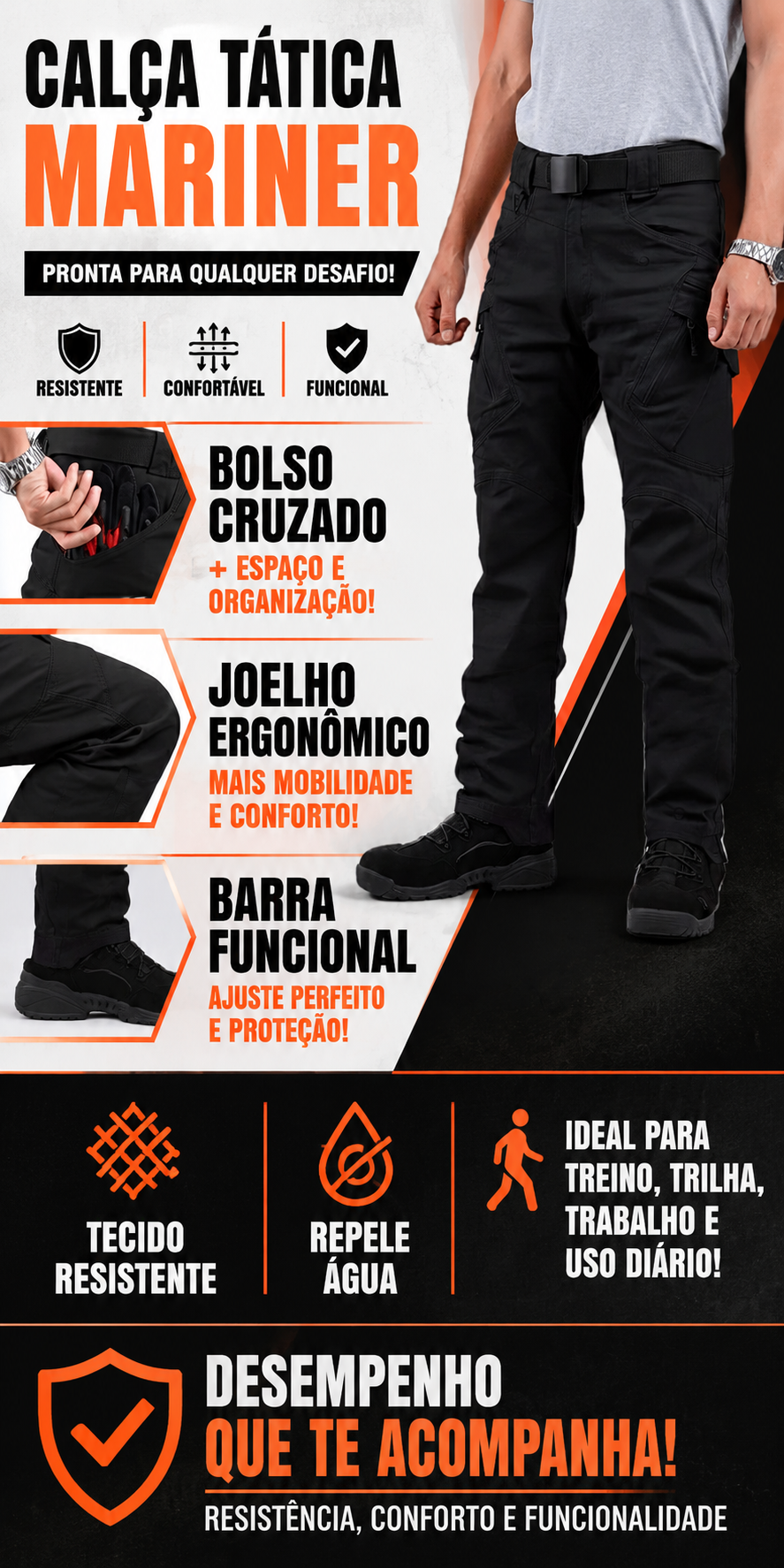 Calça Tática Patrulha - Preta