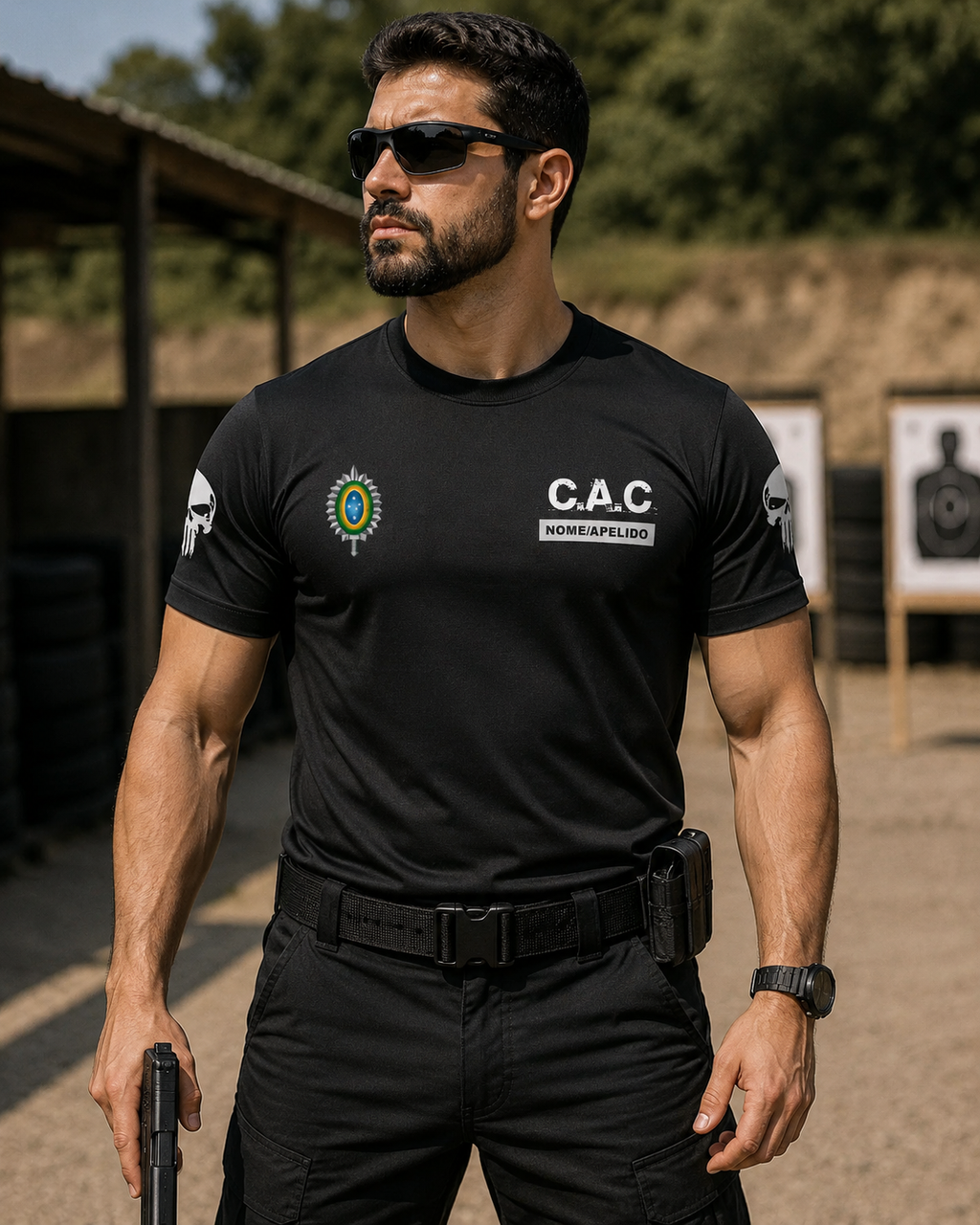 Camiseta Dry Fit CAC Personalizada com Seu Nome - Proteção UV