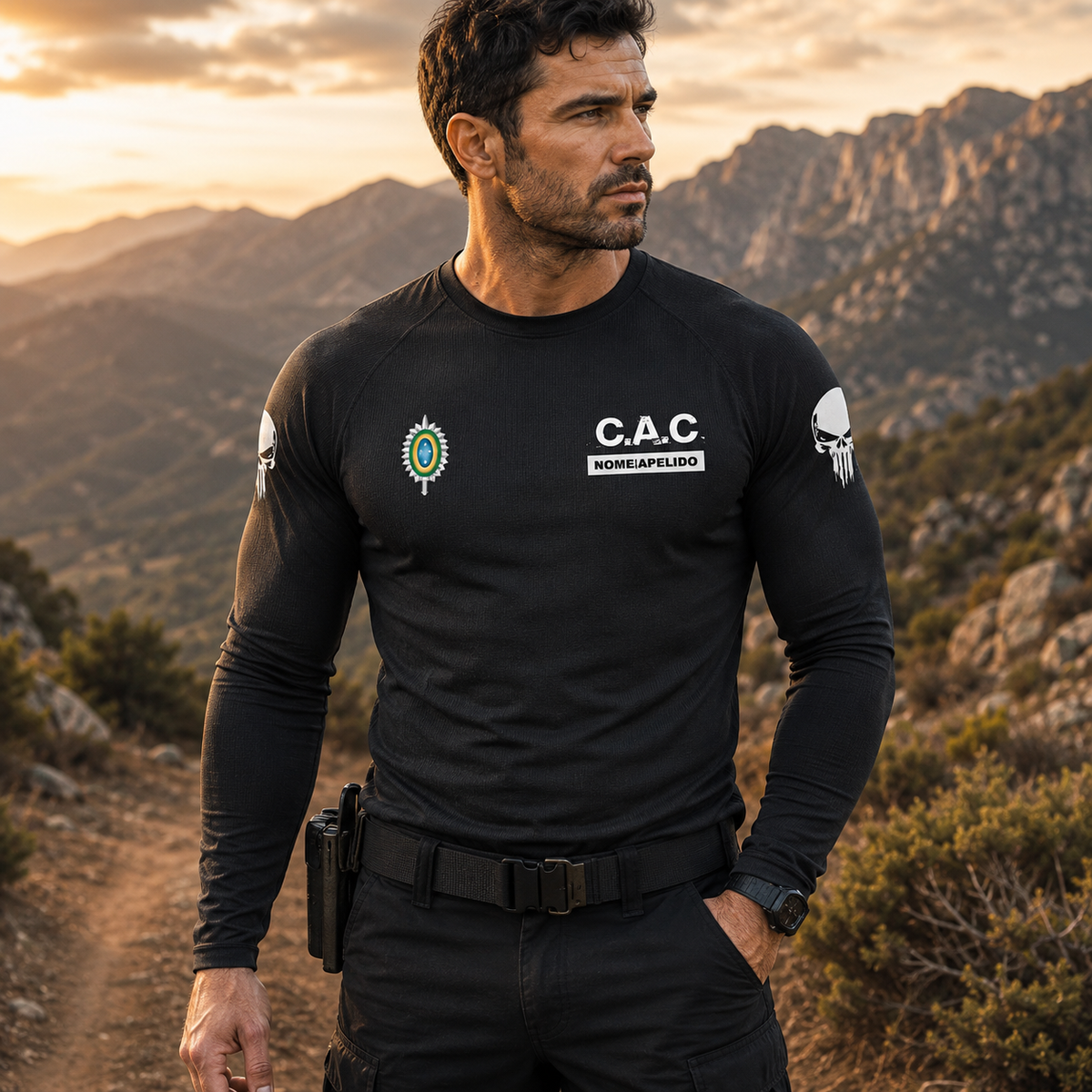 Camiseta Manga Longa Dry Fit CAC UV 50+ com Nome Personalizado