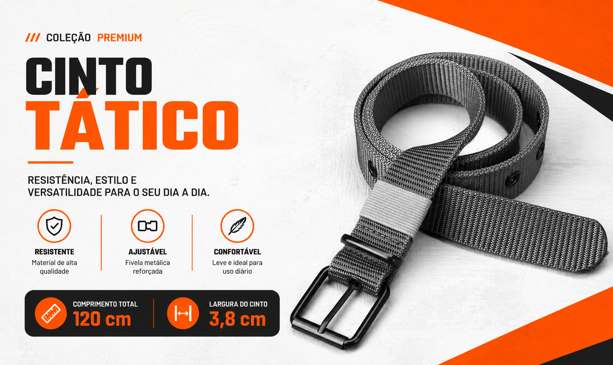 Cinto de Nylon Premium com Fivela Automática