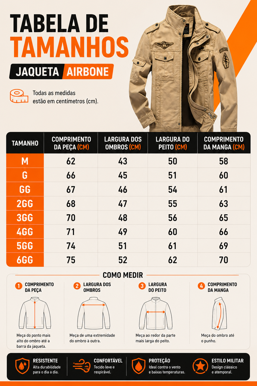 Jaqueta Tática Paraquedista