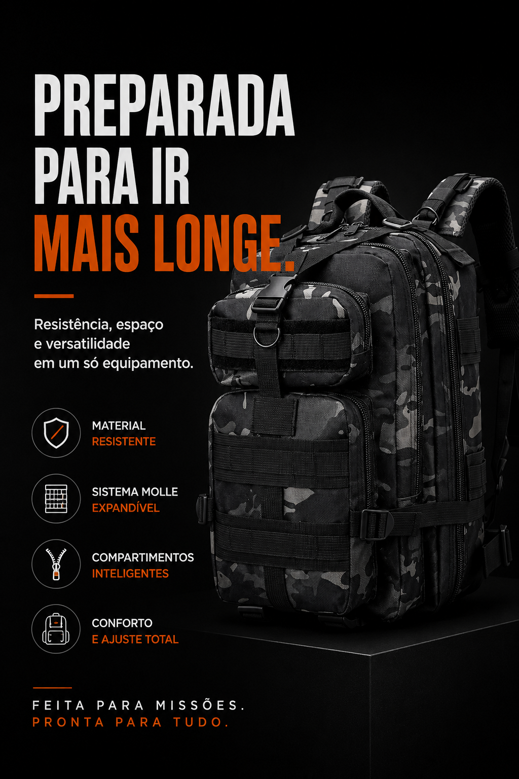 Mochila Tática Recon 30 Litros - Multicam Black