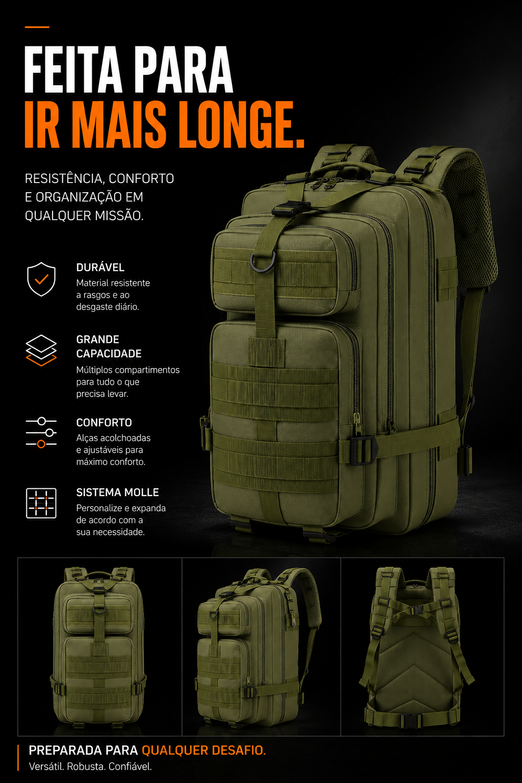 Mochila Tática Recon 30 Litros - Verde Oliva