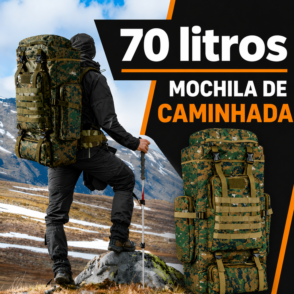 Mochila Expedição 70L - Camuflada