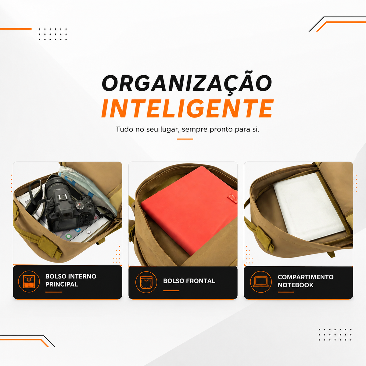 Mochila Tática Ferrão 45 Litros - Cáqui