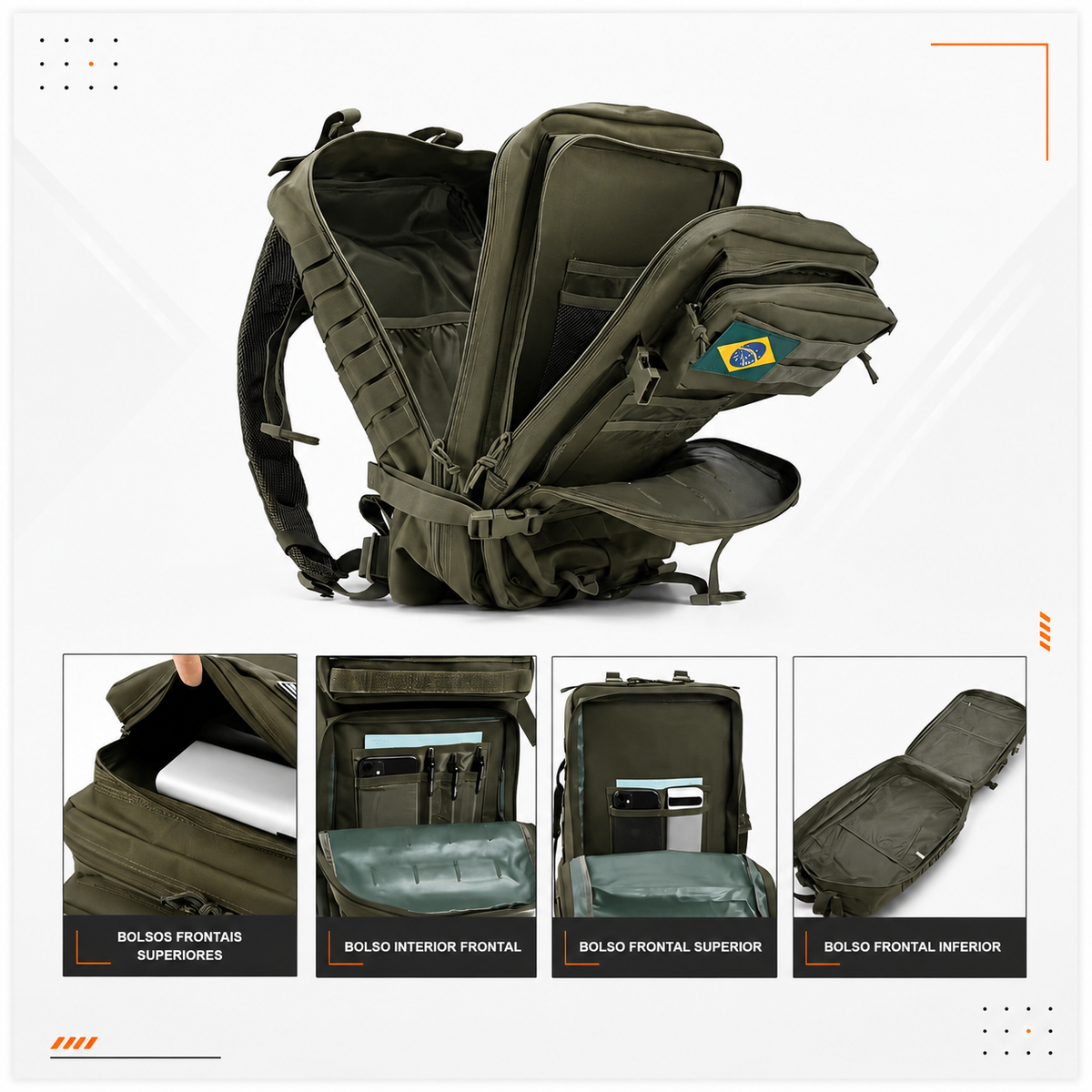 Mochila Tática Recon 50 Litros - Verde Oliva
