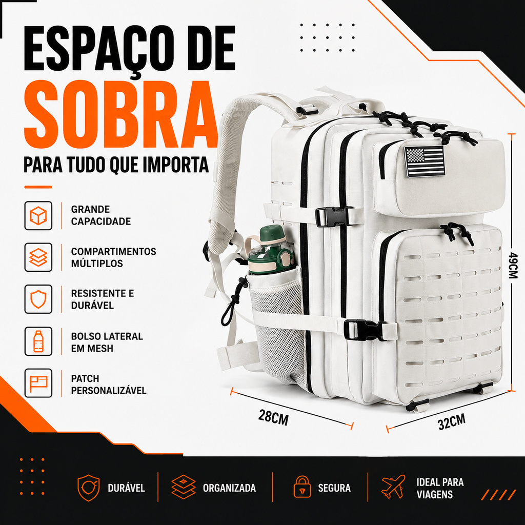 Mochila Andarilho 50 Litros - Branca