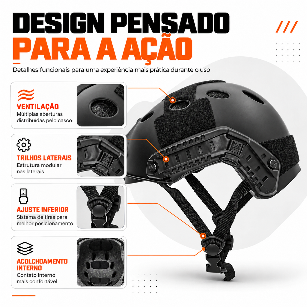 Capacete Tático Modelo Fast