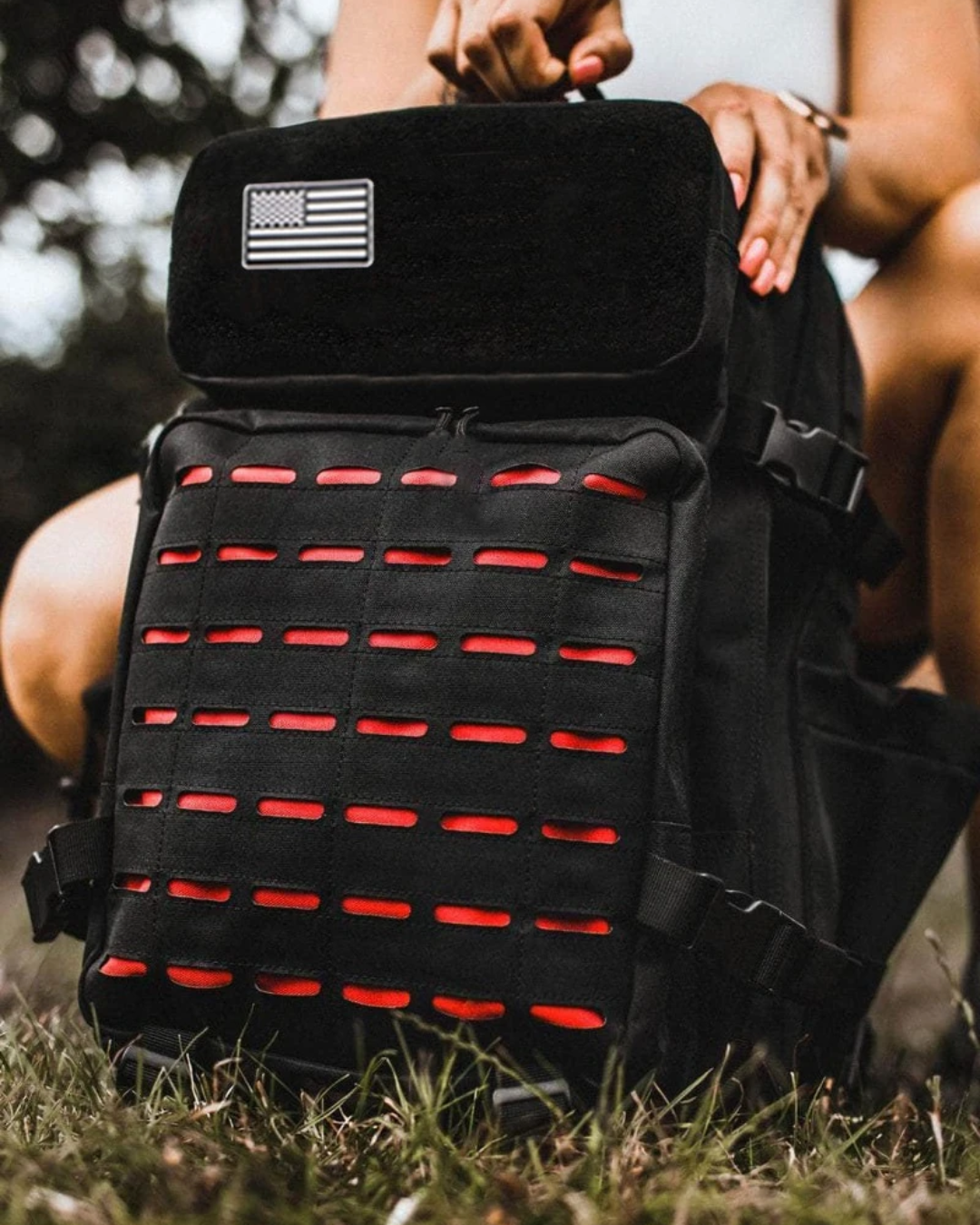 Mochila Andarilho 50 Litros - Preto e Vermelho