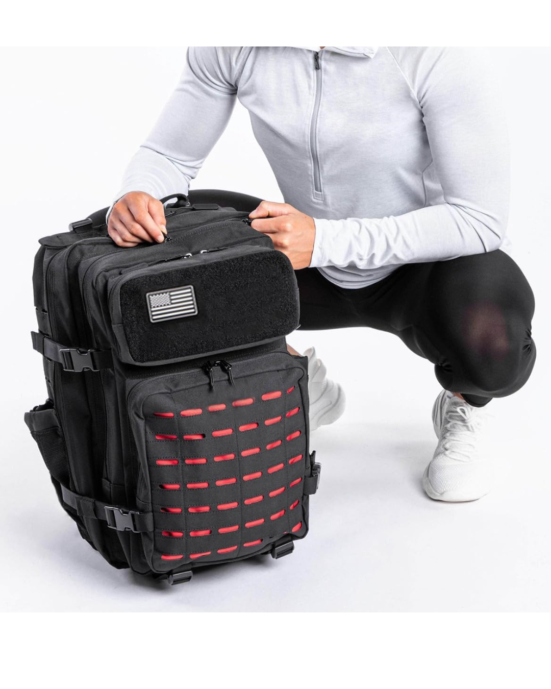 Mochila Andarilho 50 Litros - Preto e Vermelho