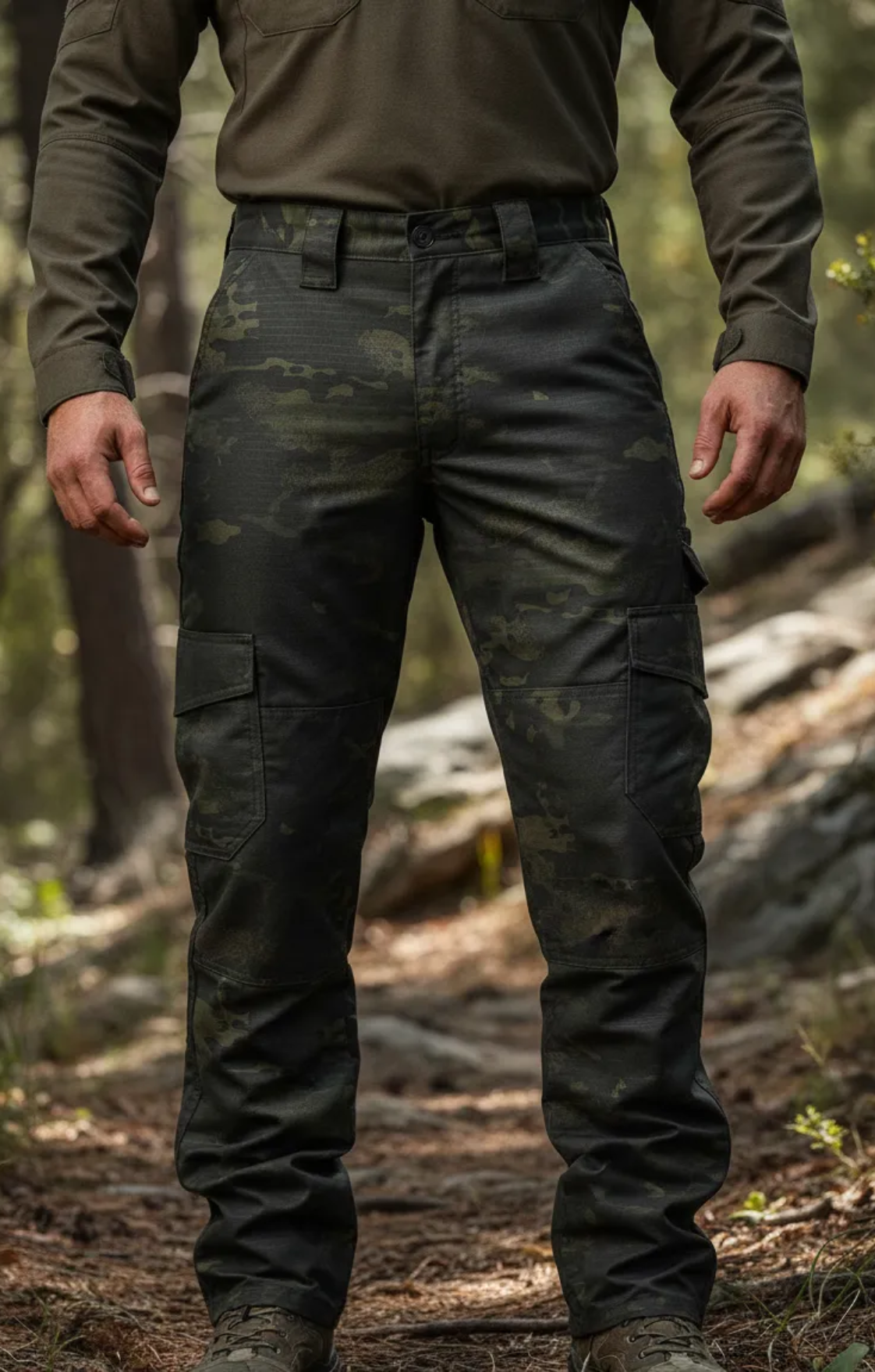 Calça Tática Camuflada Multicam Black