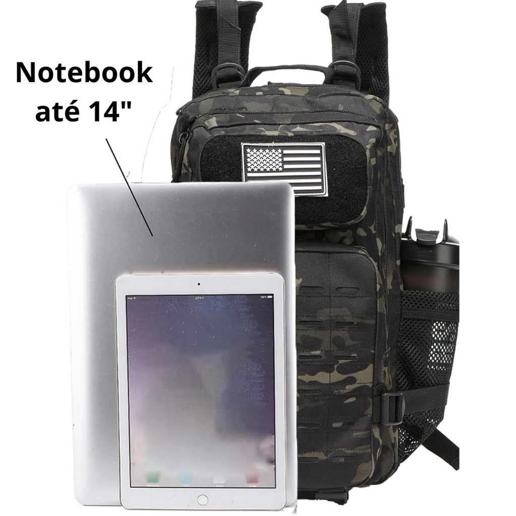 Mochila Tática Ágil 25L - Multicam Black