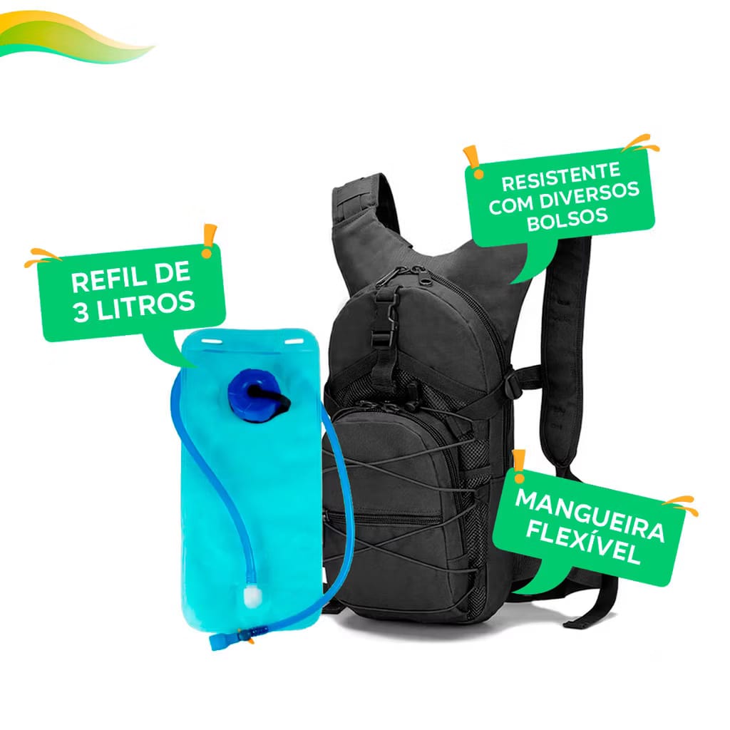 Mochila de Hidratação Trilha com Refil 3L