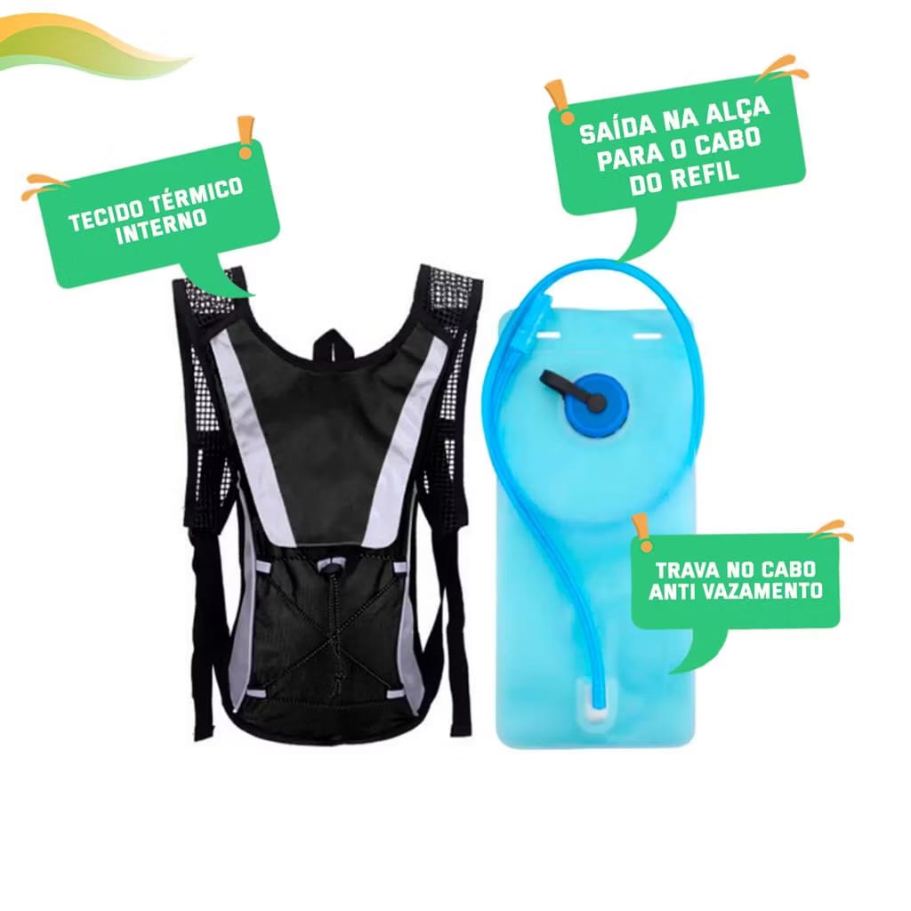 Mochila de Hidratação Compacta com Refil 2L