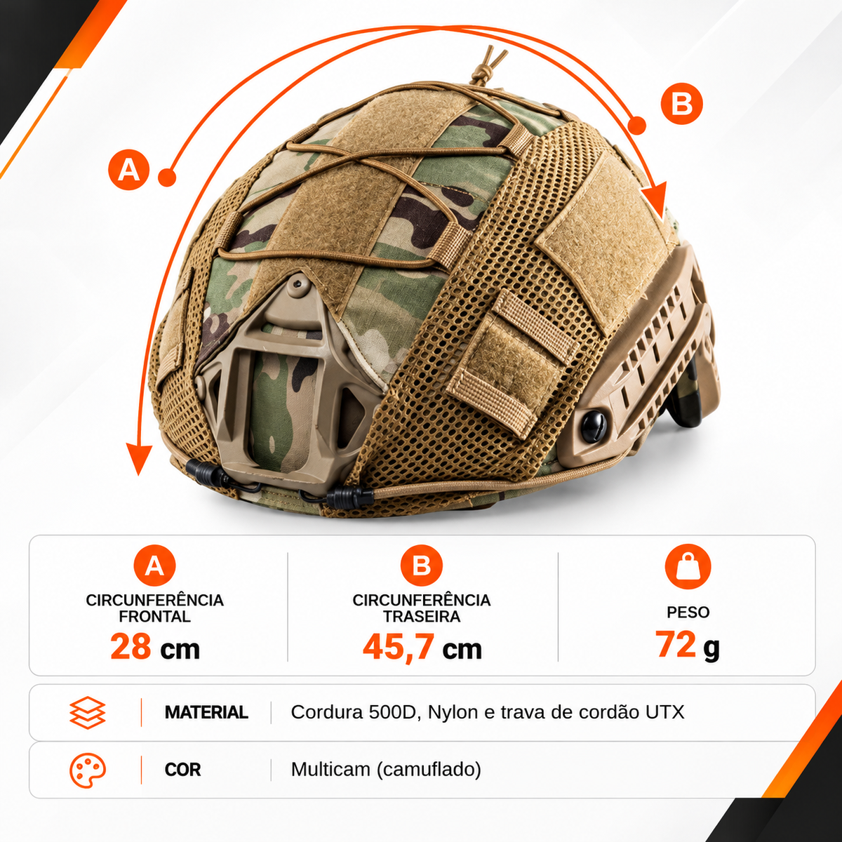 Capa Elástica Camuflada para Capacete Tático