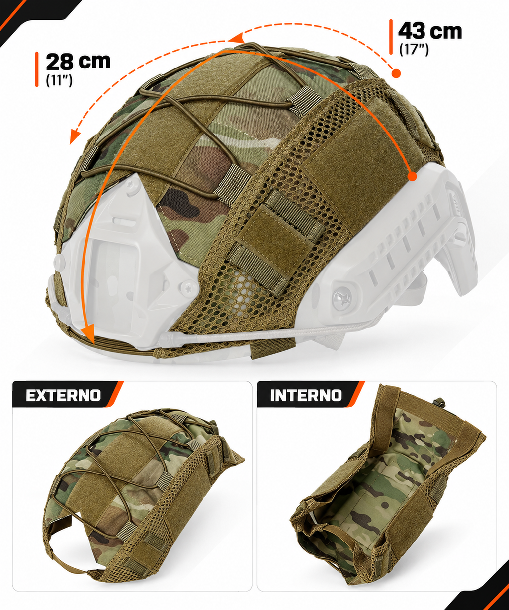 Capa Elástica Camuflada para Capacete Tático
