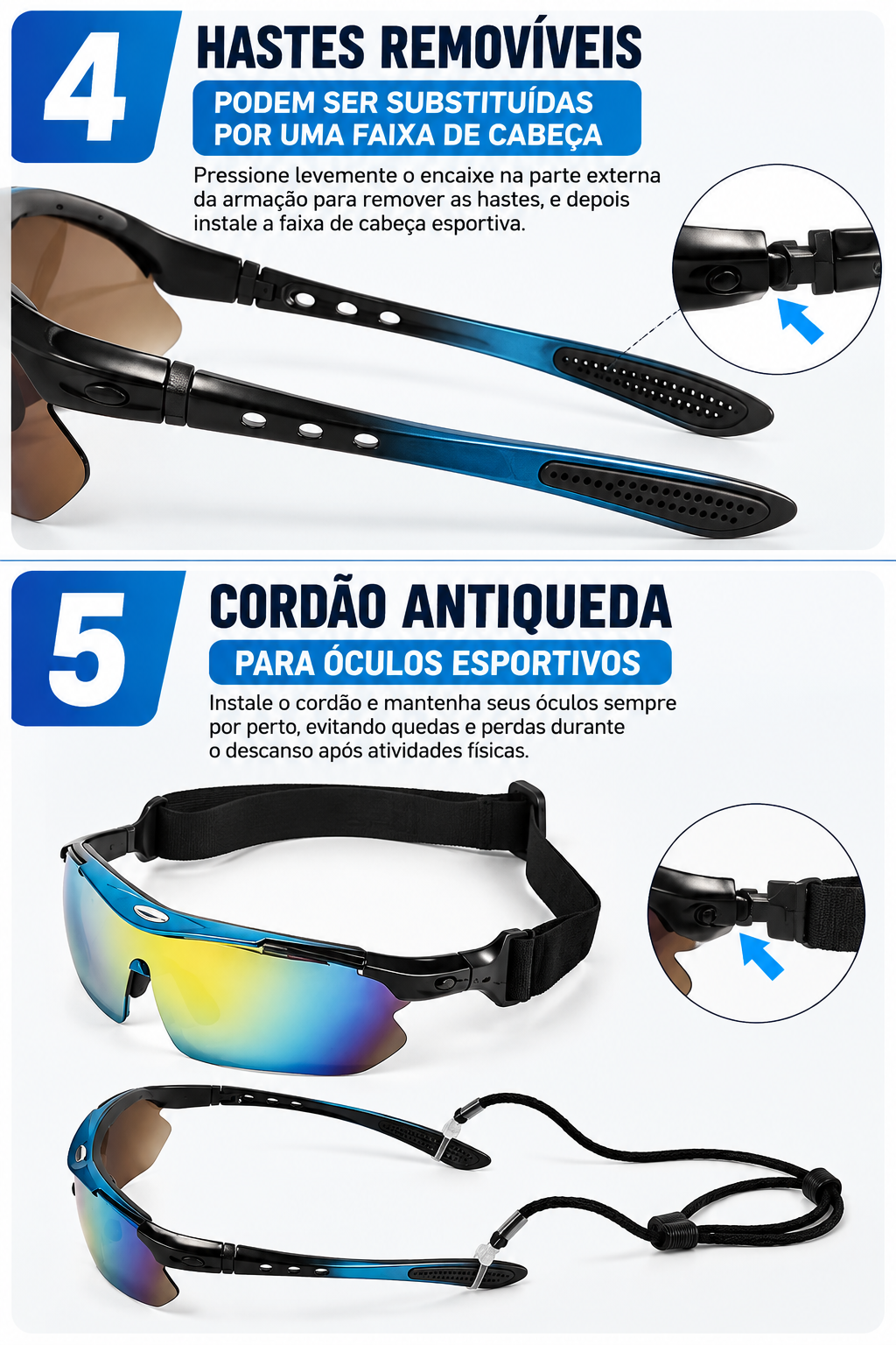 Óculos Táticos Polarizados com 5 Lentes Intercambiáveis