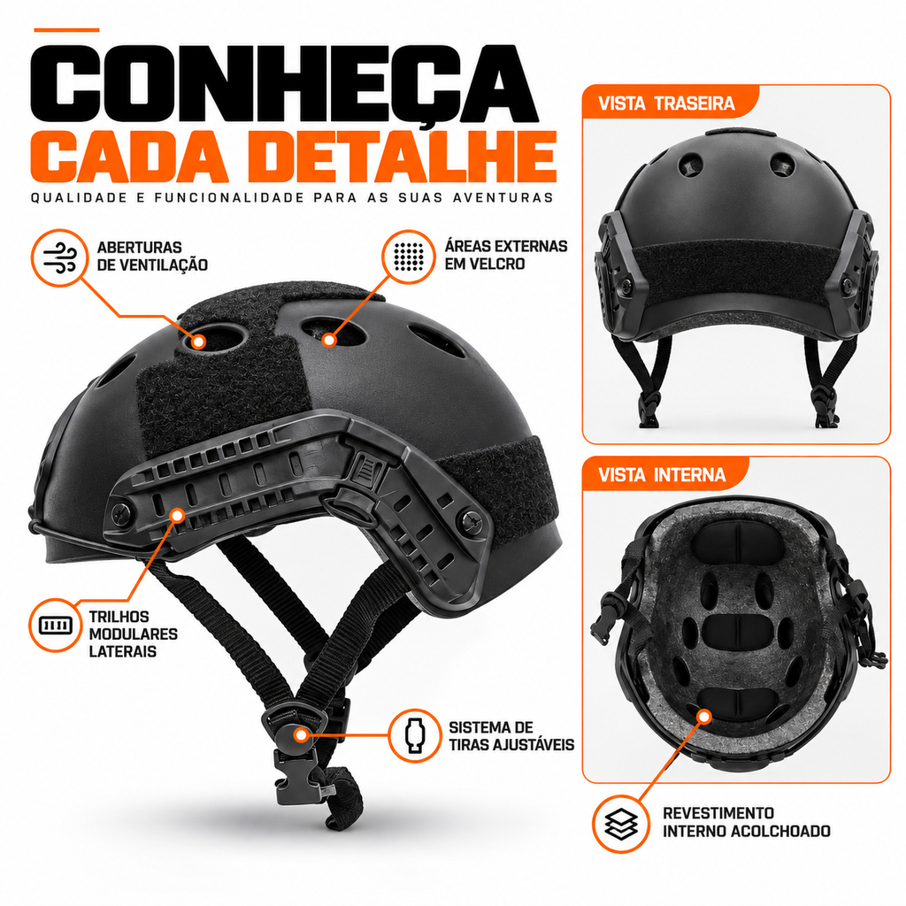 Capacete Tático Modelo Fast