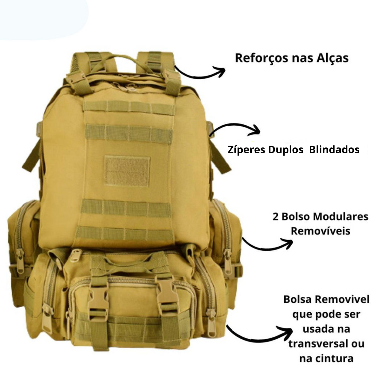 Mochila Militar Couraça 65 Litros - Deserto
