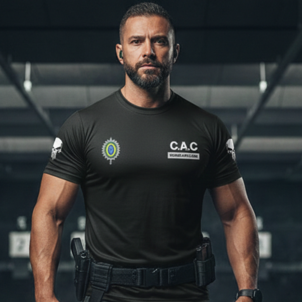 Camiseta Dry Fit CAC Personalizada com Seu Nome - Proteção UV