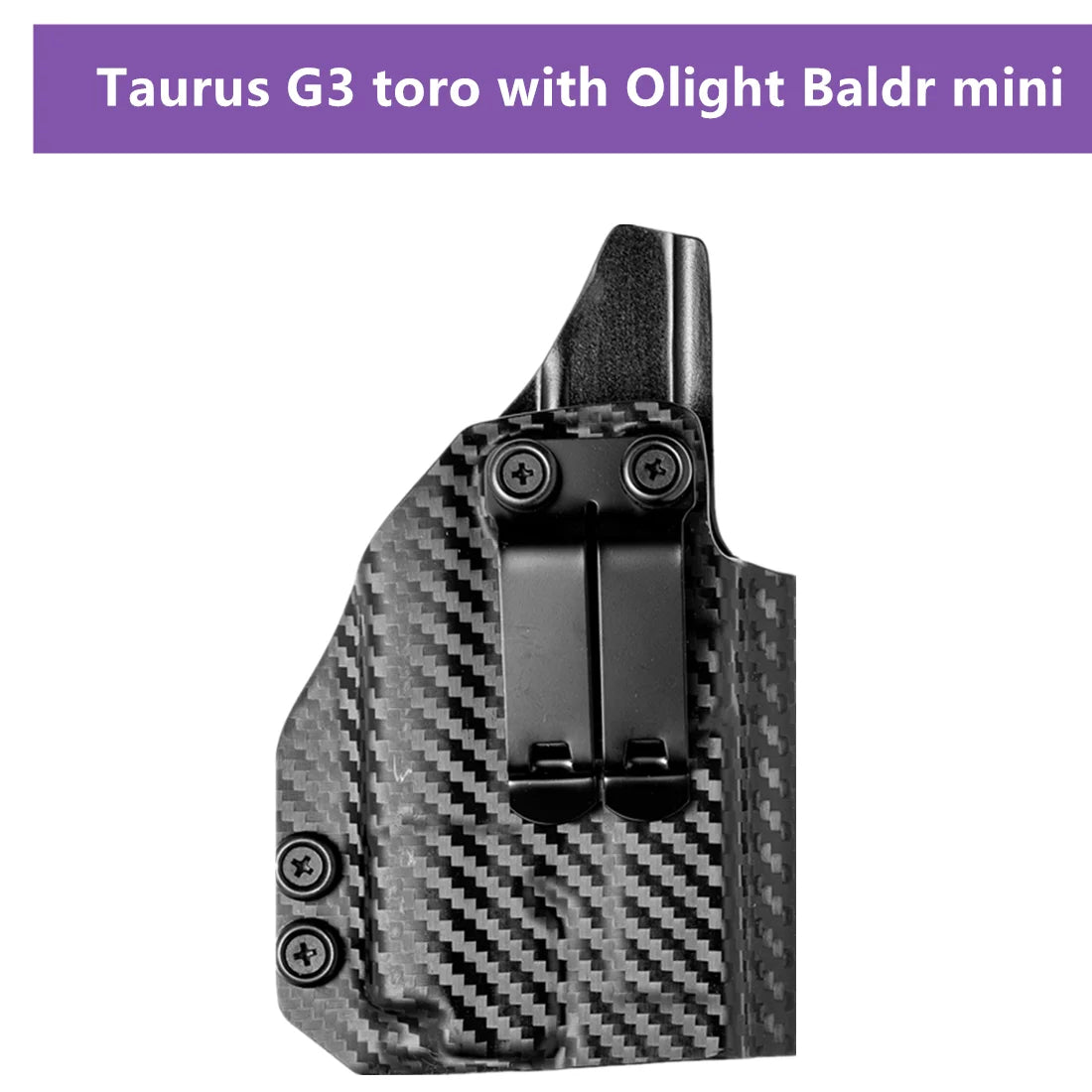 Coldre Velado em Carbono para Taurus G3 TORO com Red Dot e Lanterna