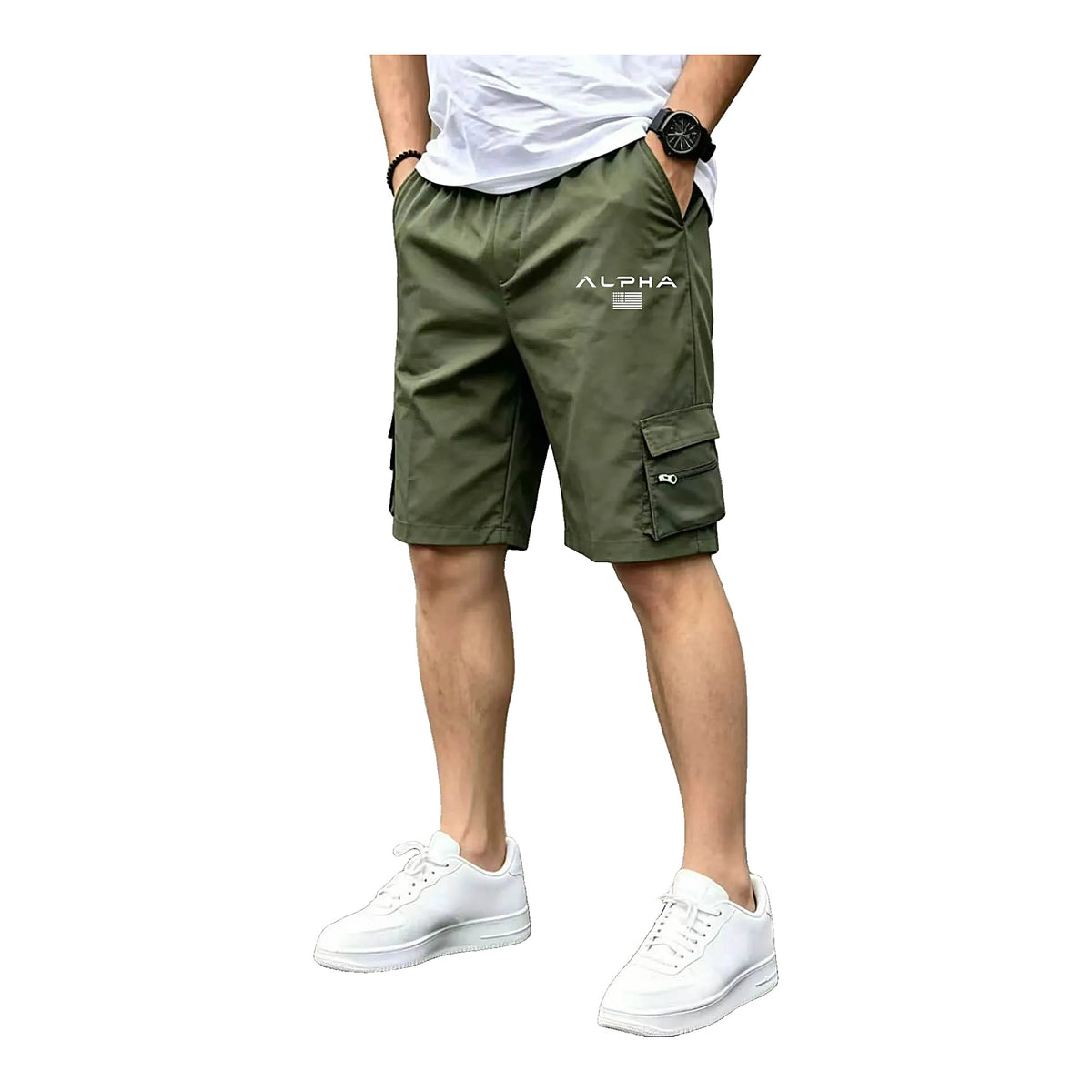 Bermuda cargo Alpha verde militar
