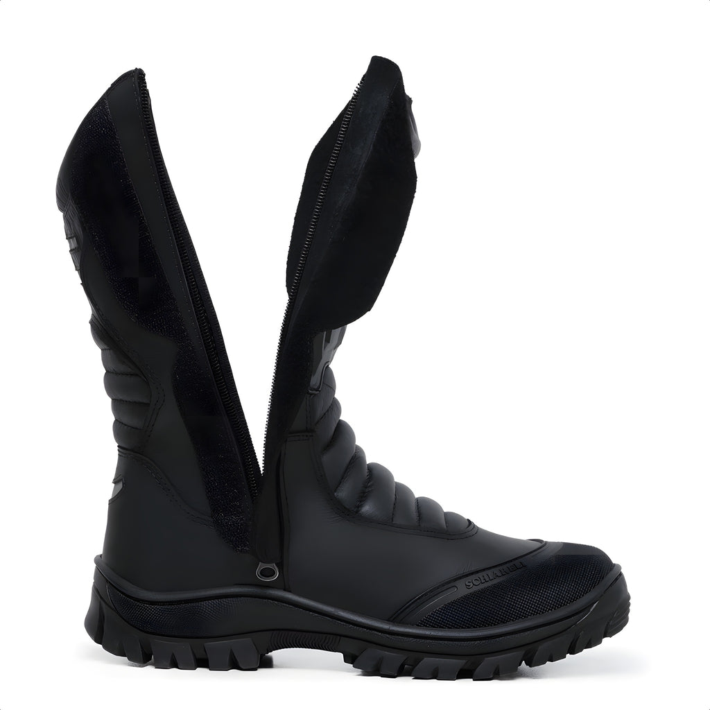 Bota Tática Batedor Cano Longo - zíper aberto