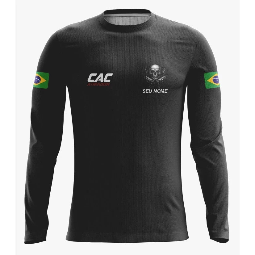 Camiseta Manga Longa Dry Fit CAC UV 50+ com Nome Personalizado