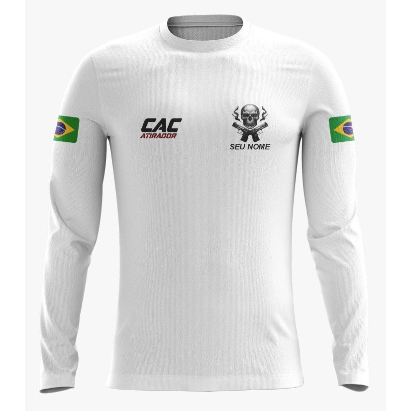 Camiseta Manga Longa Dry Fit CAC UV 50+ com Nome Personalizado