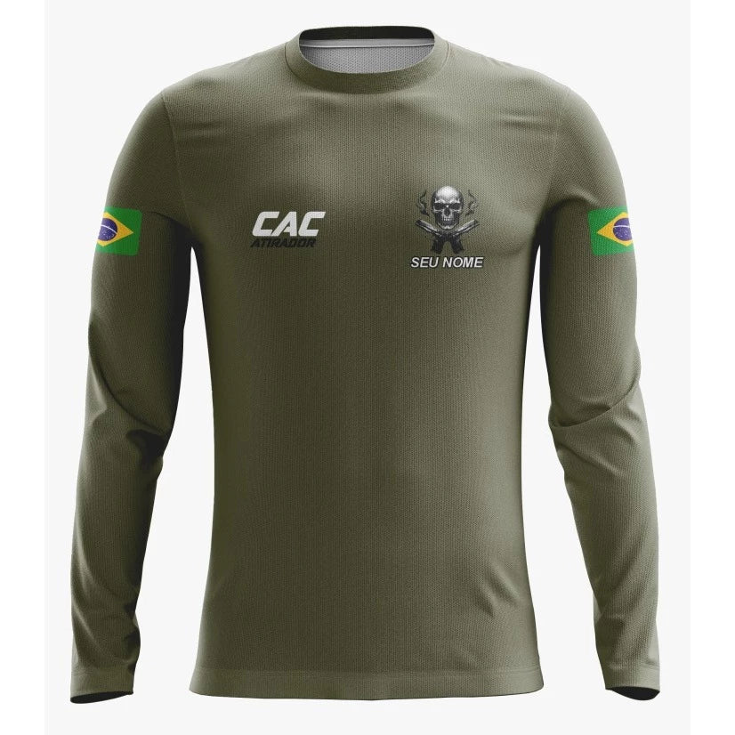 Camiseta Manga Longa Dry Fit CAC UV 50+ com Nome Personalizado