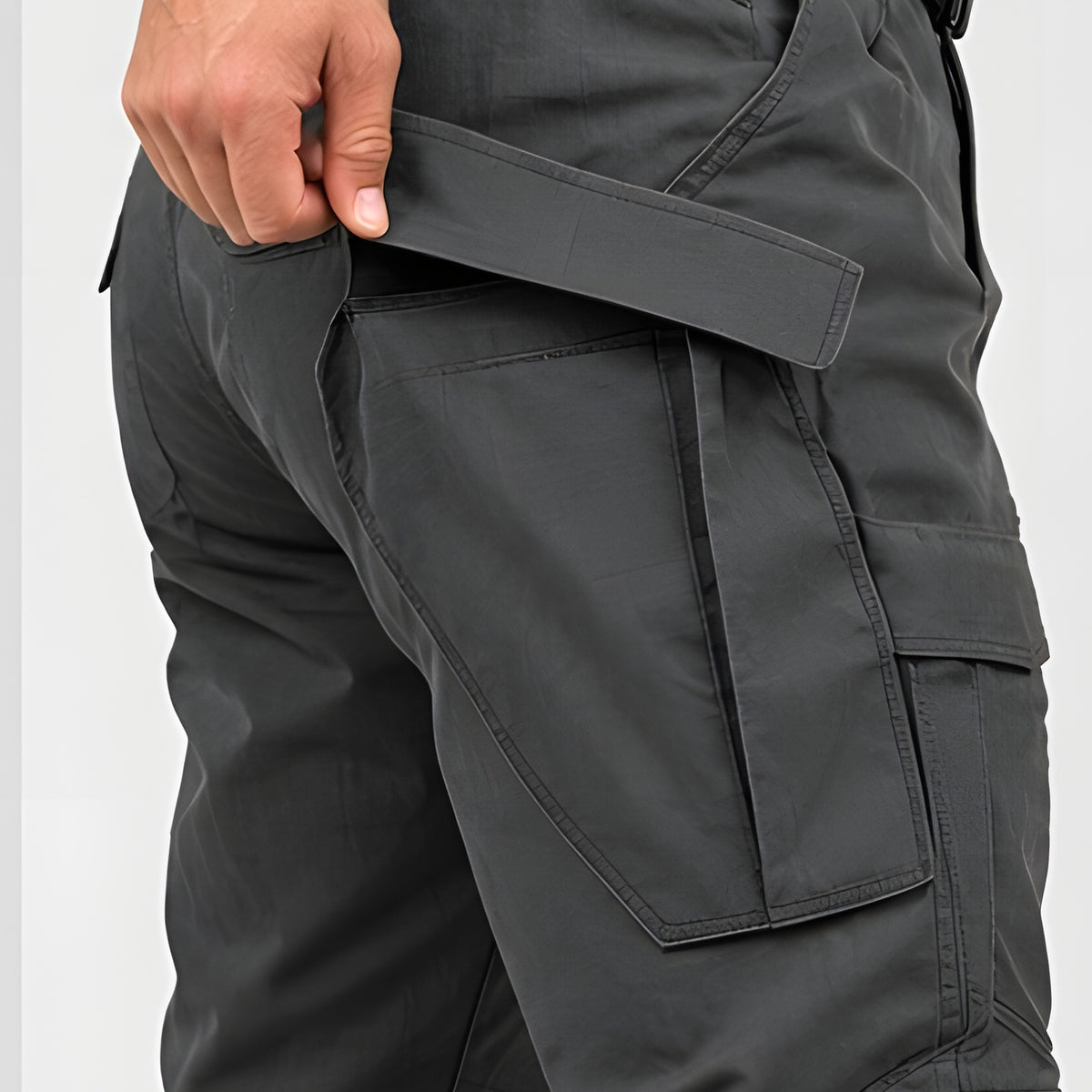 Calça Tática Impermeável Tormenta Cinza - bolso com lapela