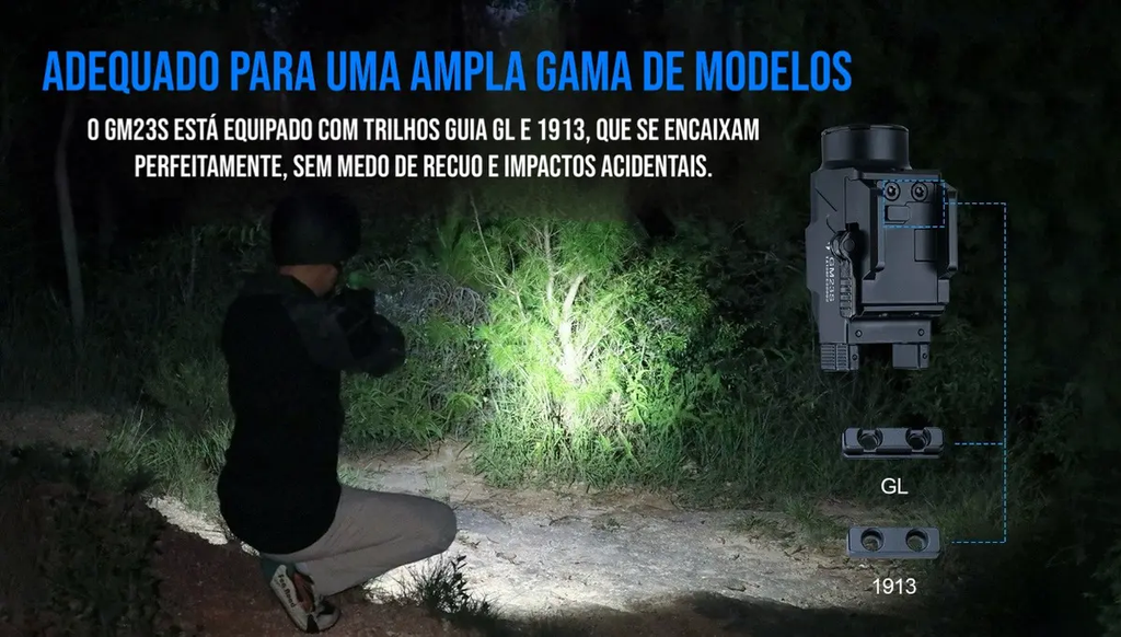 Lanterna Tática com Laser Integrado para Trilho