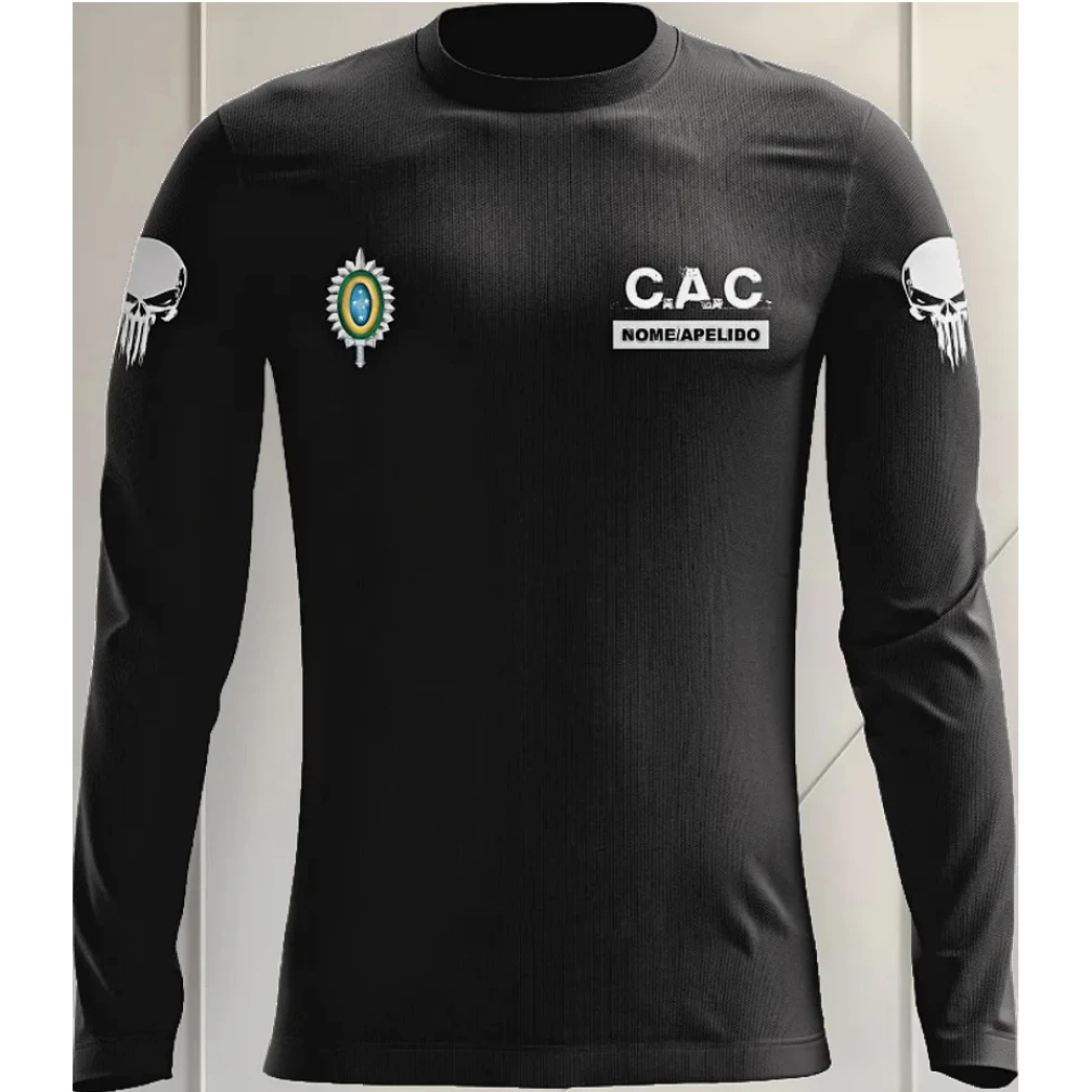 Camiseta Manga Longa Dry Fit CAC UV 50+ com Nome Personalizado
