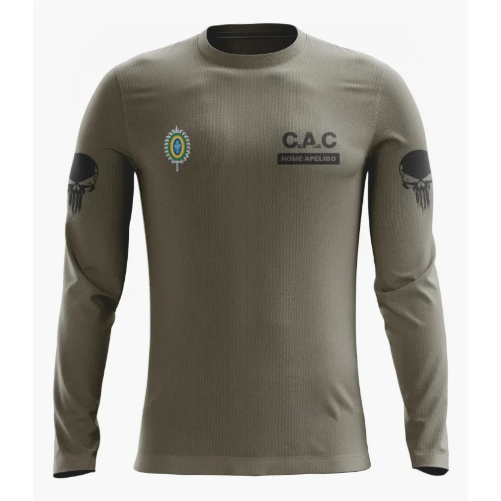 Camiseta Manga Longa Dry Fit CAC UV 50+ com Nome Personalizado