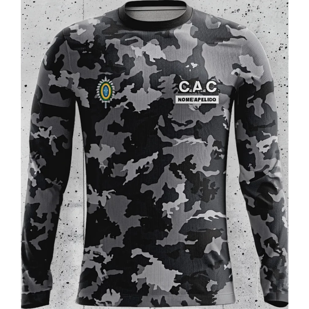 Camiseta Manga Longa Dry Fit CAC UV 50+ com Nome Personalizado