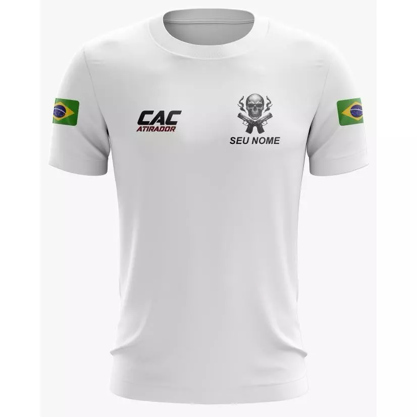Camiseta Dry Fit CAC Personalizada com Seu Nome - Proteção UV