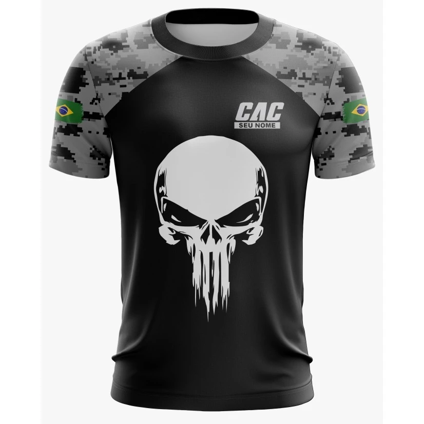 Camiseta Dry Fit CAC Personalizada com Seu Nome - Proteção UV