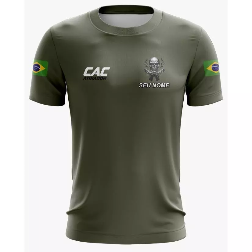 Camiseta Dry Fit CAC Personalizada com Seu Nome - Proteção UV