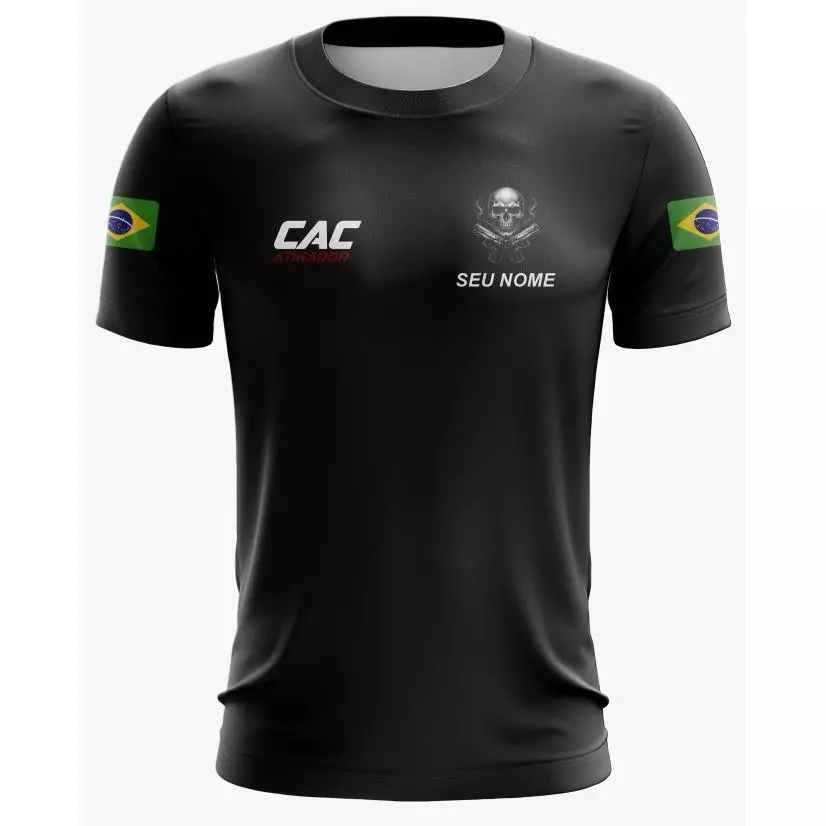 Camiseta Dry Fit CAC Personalizada com Seu Nome - Proteção UV